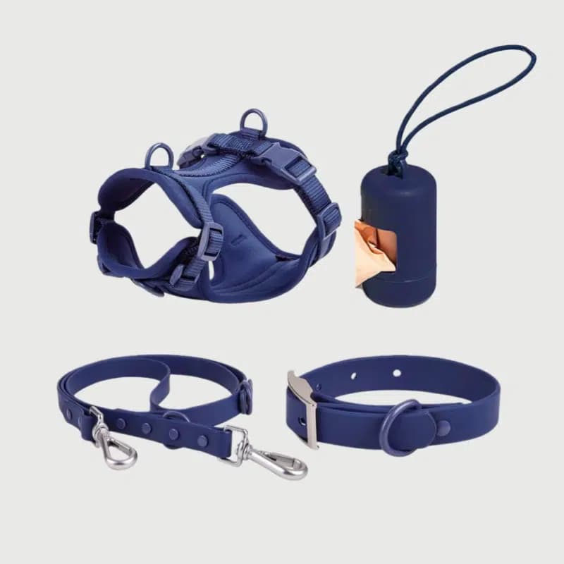 Wholesale 4-Piece Pet Vest Harness Set | Cushioned Comfort & Waterproof PVC with Custom Logo