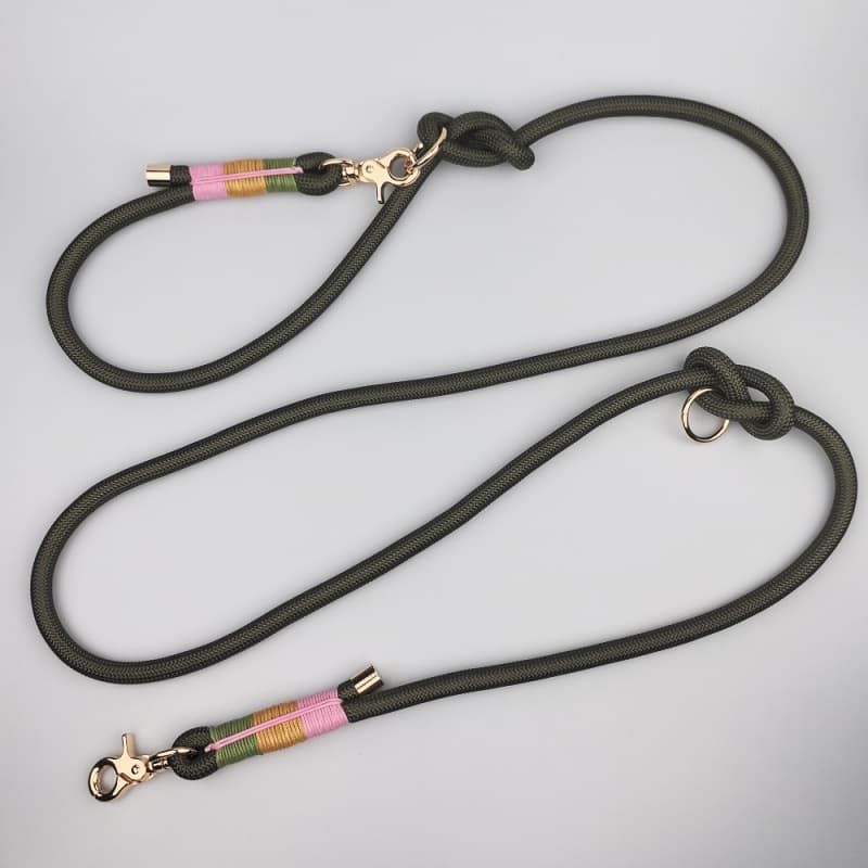 Personalized Handmade Dog Leash | 2.5M Round Braided Paracord Rope with Custom Colors